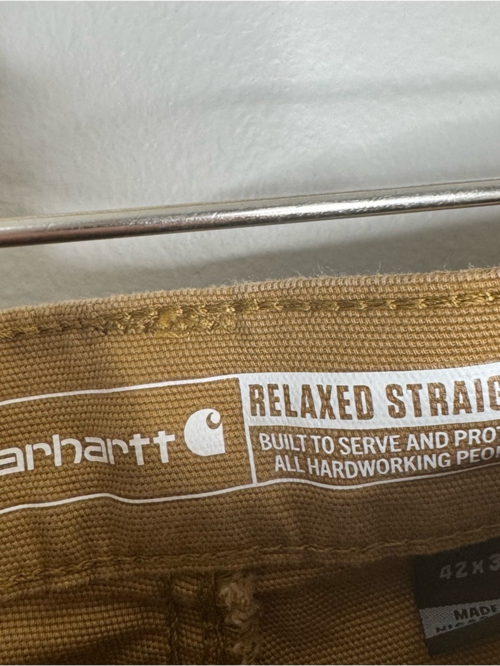 Carhartt Men’s Relaxed Straight Duck Pants Utility Workwear Size 42 x 34 - Picture 3 of 7